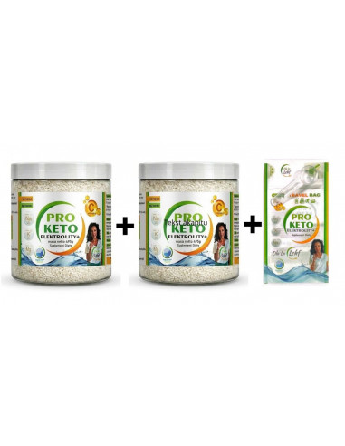 Keto elektrolity 2 x 495 g + saszetka podróżna z miarką 4 ml