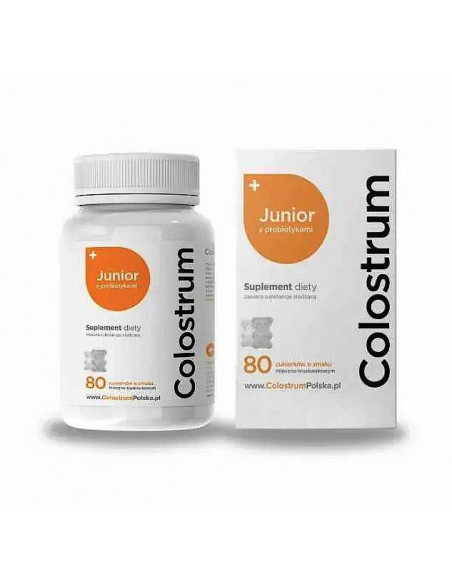 Colostrum JUNIOR – drażetki dla dzieci z witaminą C i cynkiem 80 draż.